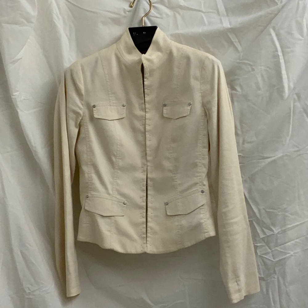 Ellie Tahari Off-White Mandarin Collar Women’s Blazer